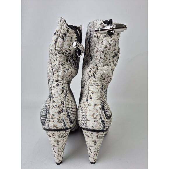 Longchamp Women's Python Print Leather Heel Ankle Boots Size 40 $890 - Picture 5 of 6